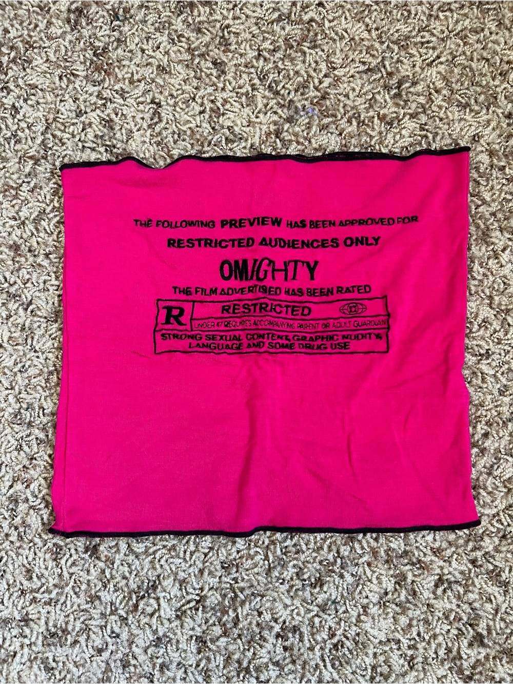 omighty Hot Pink and Black Graphic Tube  Top